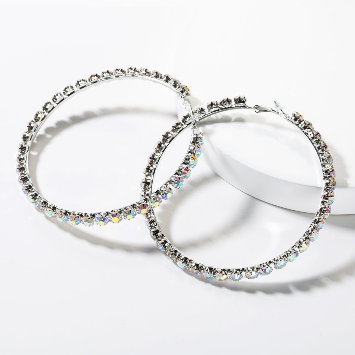 Women's Creative Big Circle Outer Diamond Rhinestone Earrings