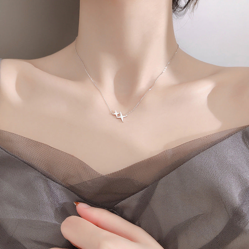 Women's Zircon Pentagram National Short Sweater Pendant Necklaces