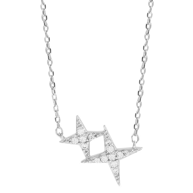 Women's Zircon Pentagram National Short Sweater Pendant Necklaces