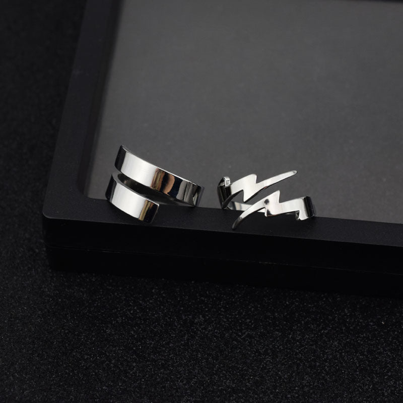 Damen & Herren & Lightning Personalisierte und Tape Punk Ringe