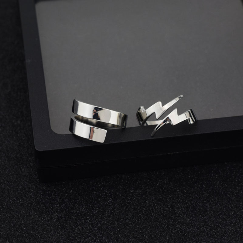 Damen & Herren & Lightning Personalisierte und Tape Punk Ringe