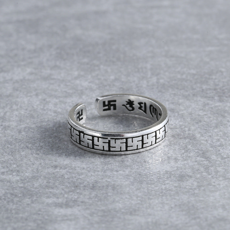 Herren trendiger Schmuck Vajra French Wheel Vintage Thai Ringe