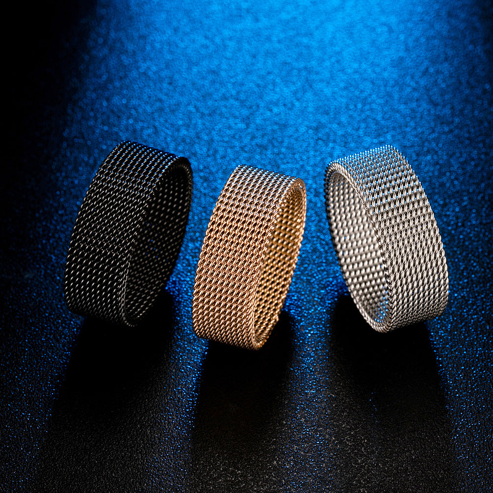 Women's & Men's & Titanium Steel Weaving Net Unisex Style Simple Rings