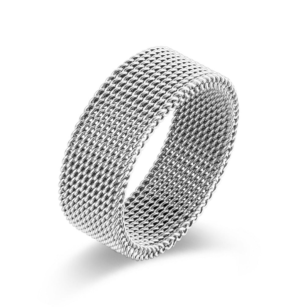 Women's & Men's & Titanium Steel Weaving Net Unisex Style Simple Rings