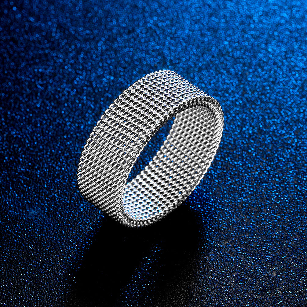 Women's & Men's & Titanium Steel Weaving Net Unisex Style Simple Rings