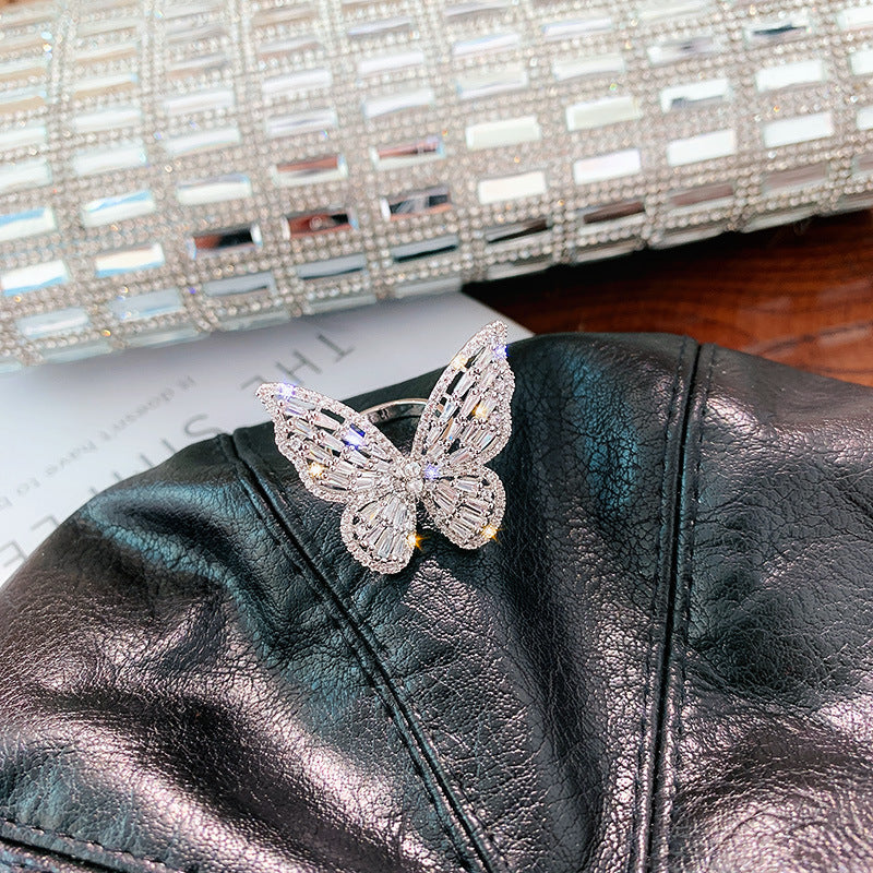 Offene Zeigefingerringe mit Feen-Zirkon-Schmetterling
