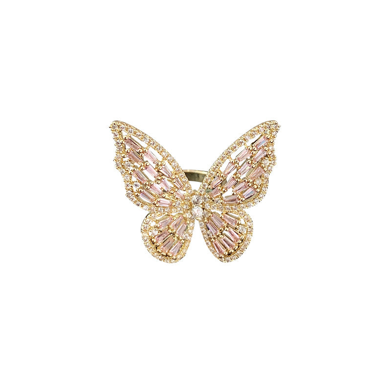 Offene Zeigefingerringe mit Feen-Zirkon-Schmetterling