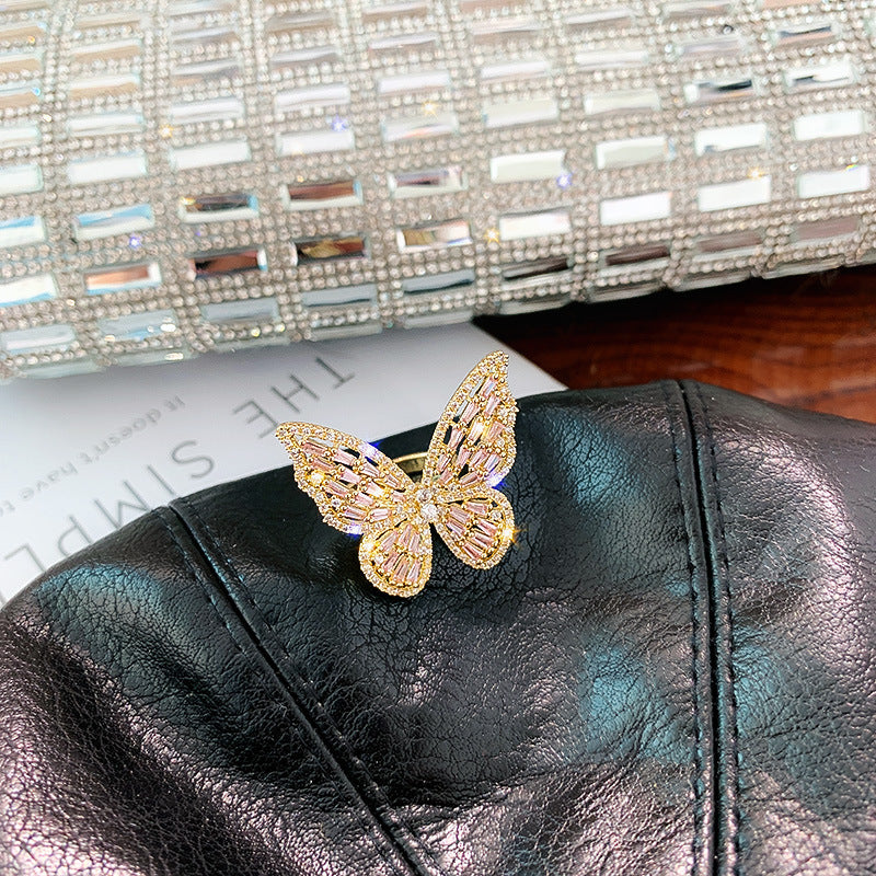 Offene Zeigefingerringe mit Feen-Zirkon-Schmetterling
