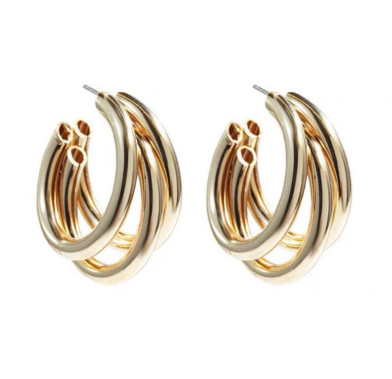 Sier Needle Frosty Style Simple Irregular Circle Exquisite Earrings