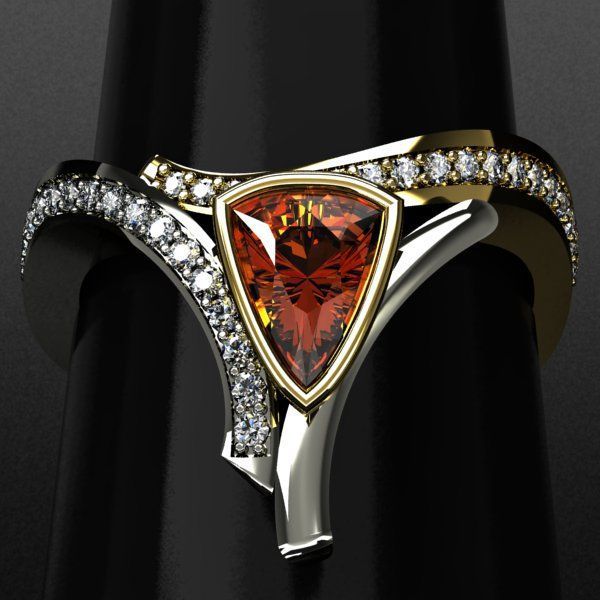 Ornament Leistungsstarke Merchants Vergoldete, zweifarbig eingelegte Ringe