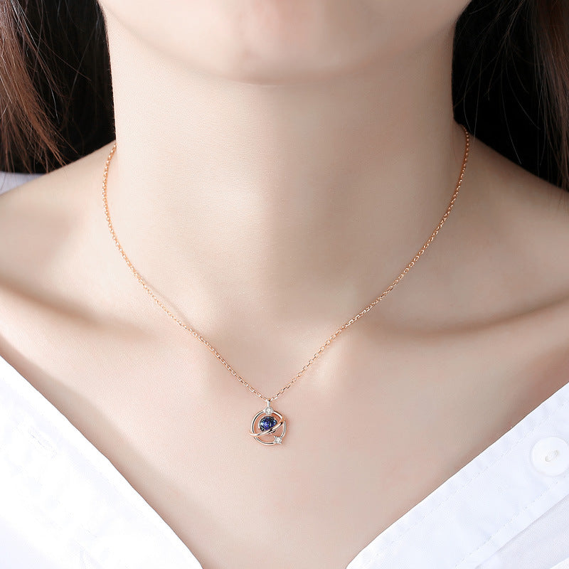 Planète de rêve pour femmes, colliers de luxe légers en forme de Rose, Design de Niche