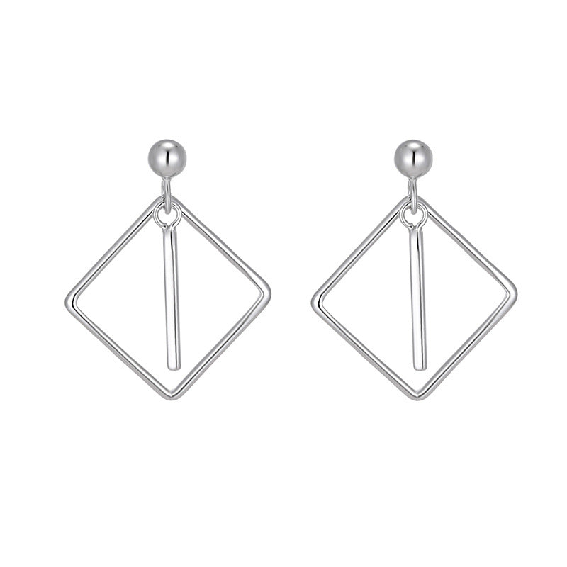 Women's Simple Geometric Long Strip Round Square Rings