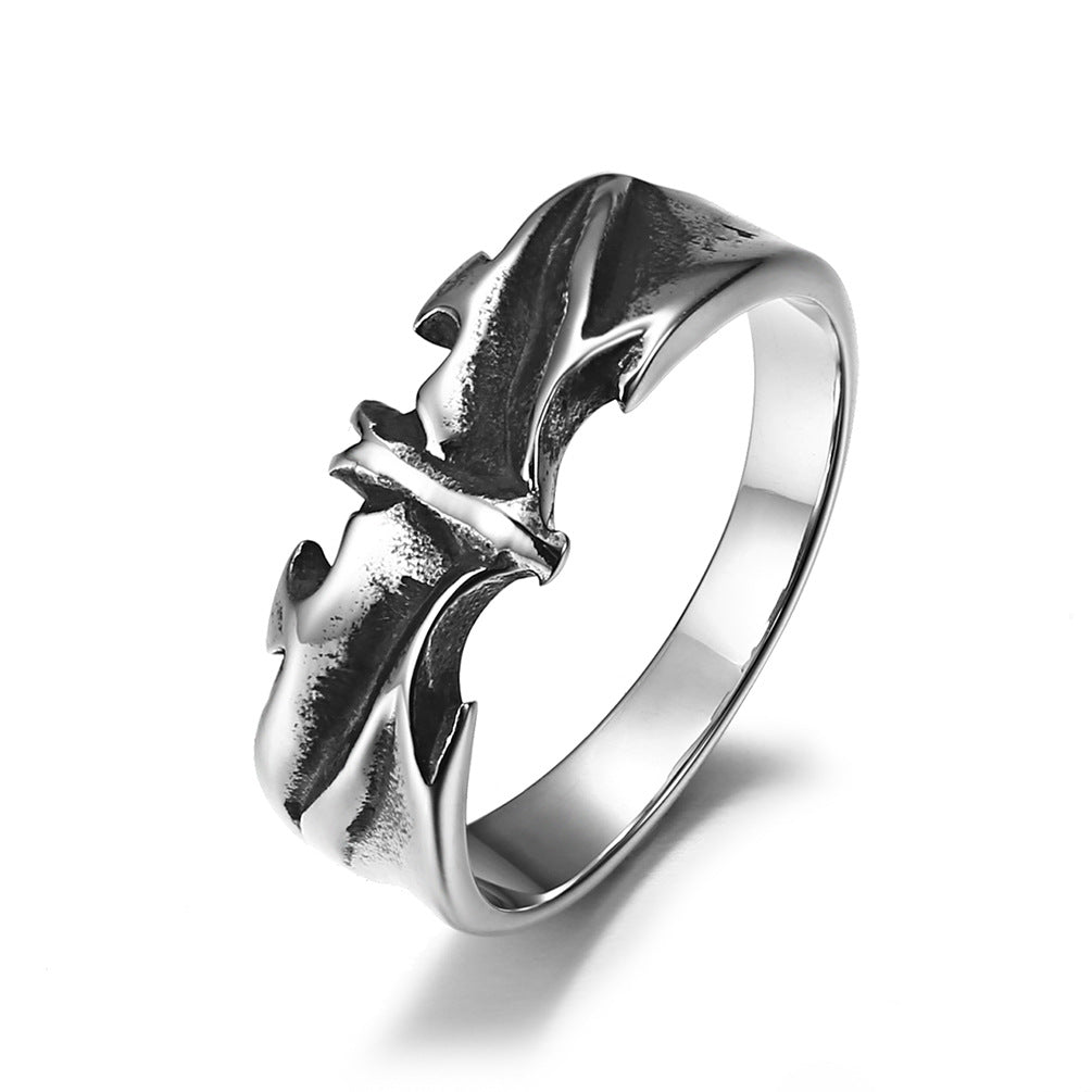 Bagues littéraires tendance pour hommes, Style gothique rétro, boîte de nuit chauve-souris