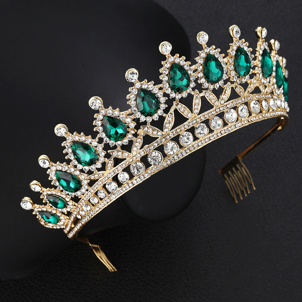 Boucles d'oreilles couronne en alliage pour femme, ornement de mariée, trois pièces