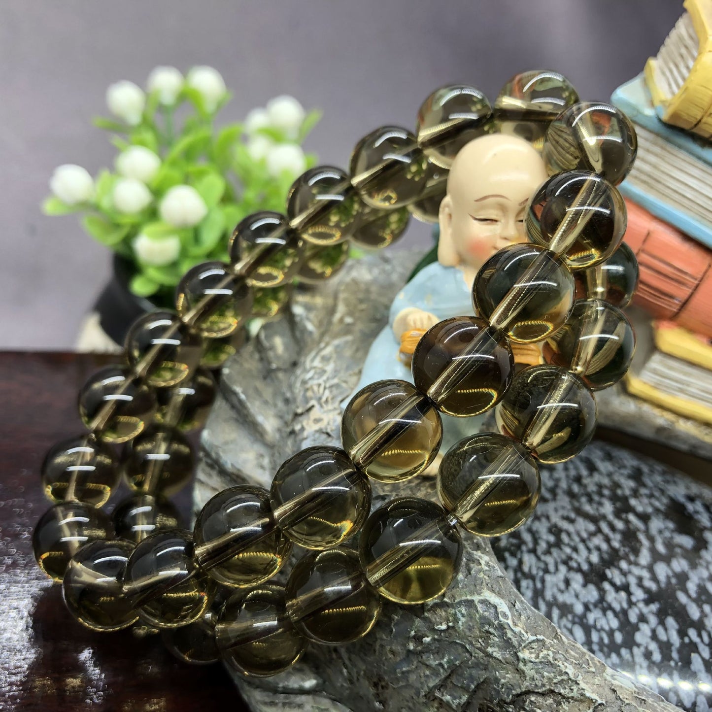 Classic Imitation Citrine Glass Beads Hand-woven Bracelets