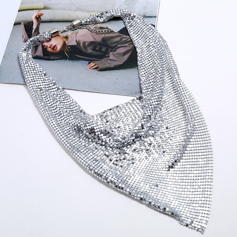 Collier foulard en soie pour femmes, colliers de clavicule