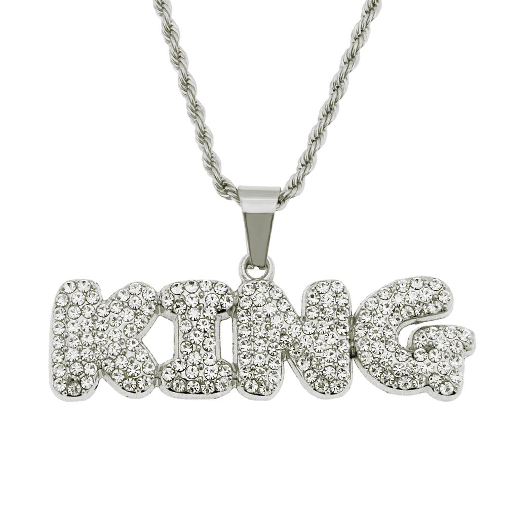 Men's Hip Hop Diamond Letters Pendant Creative Necklaces