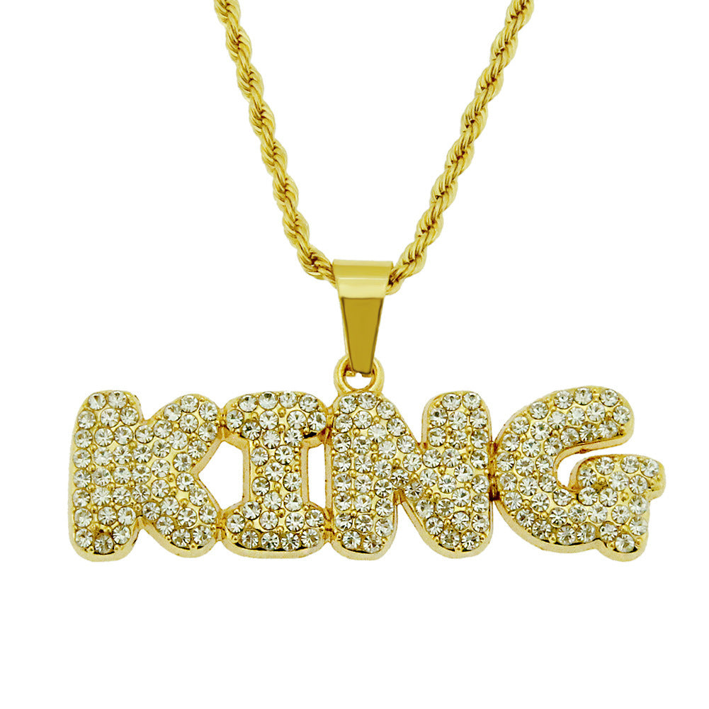 Men's Hip Hop Diamond Letters Pendant Creative Necklaces