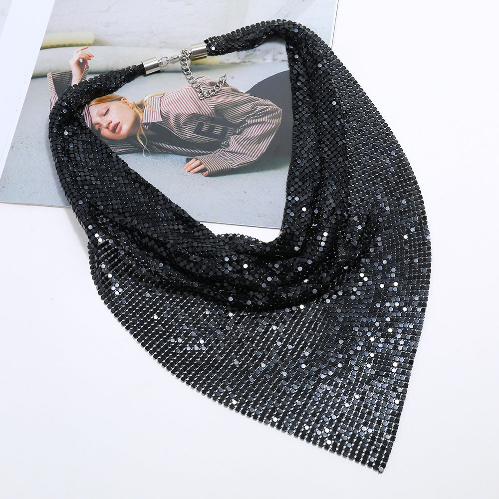 Collier foulard en soie pour femmes, colliers de clavicule