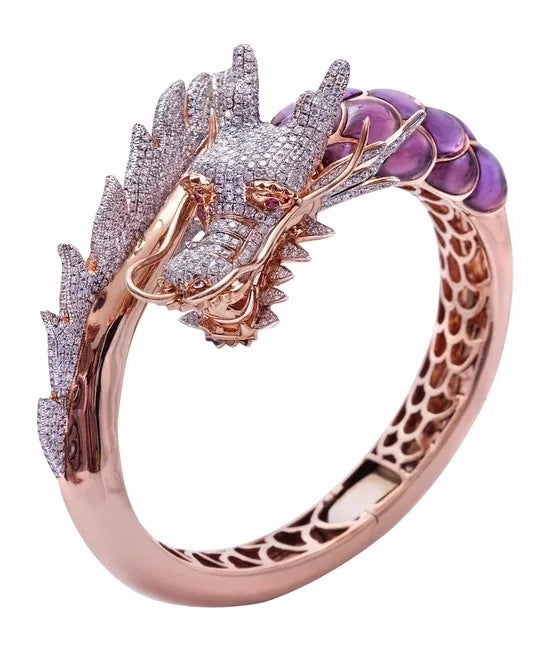 Domineering Dragon Head Rose Gold Plated Rings