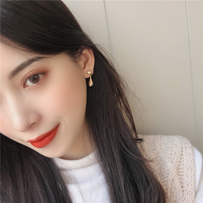 Needle Simple Graceful Metallic Geometric Asymmetry Earrings