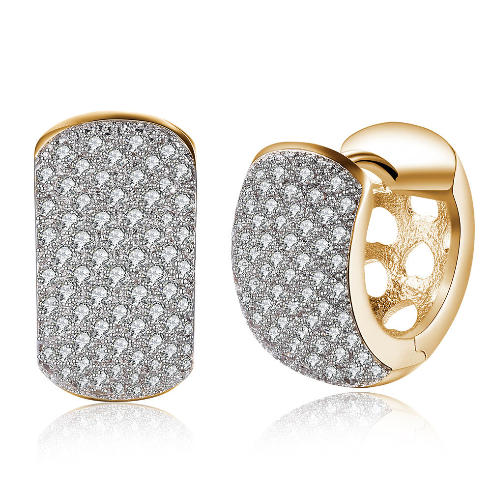 Women's Single Row Gold Zircon Ear Clip Rings