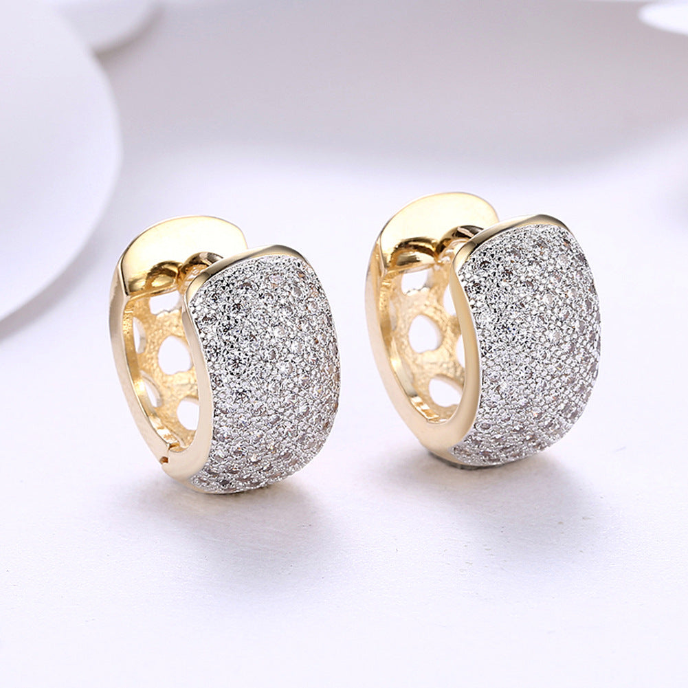 Women's Single Row Gold Zircon Ear Clip Rings