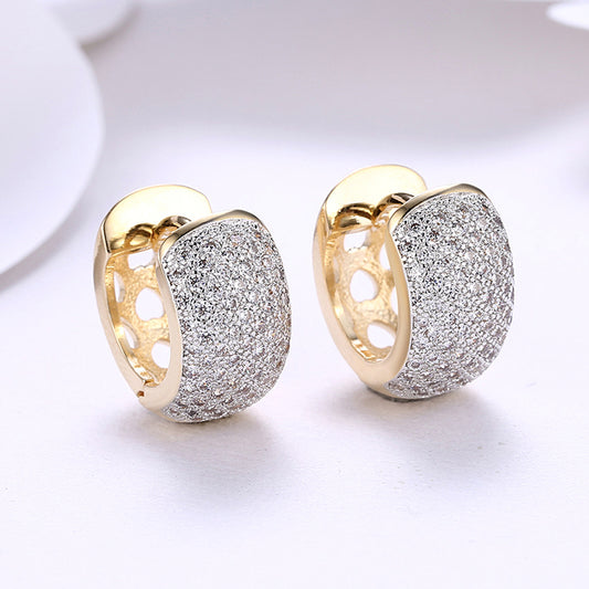 Women's Single Row Gold Zircon Ear Clip Rings