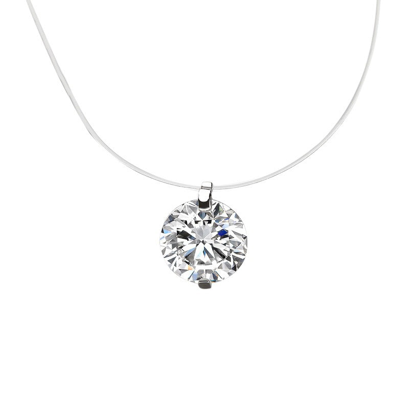 Sier Transparent Fish Line Shell Pearls Necklaces