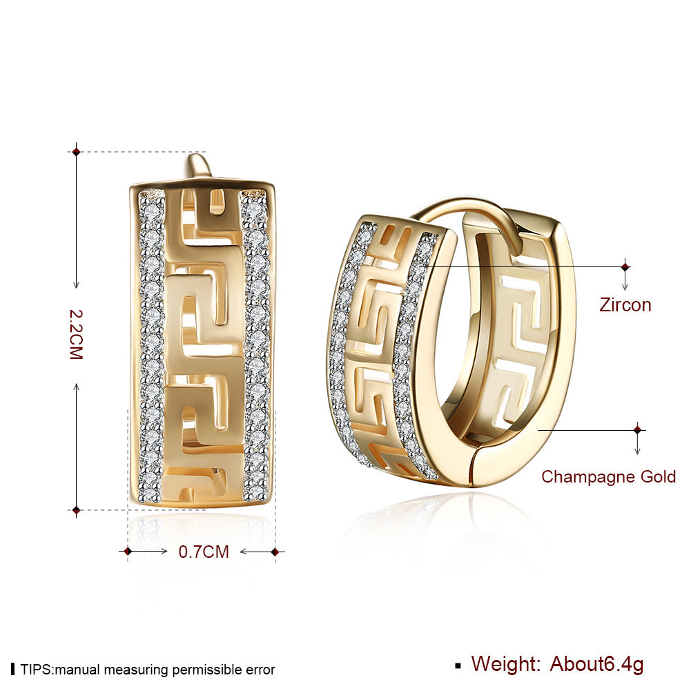 Women's Versatile Sanskrit Diamond Personality Accessories Earrings