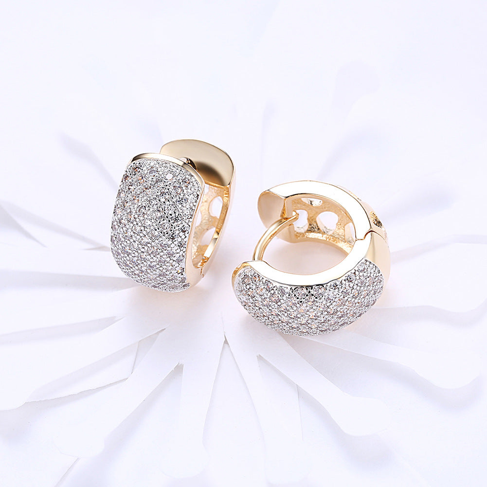 Women's Single Row Gold Zircon Ear Clip Rings