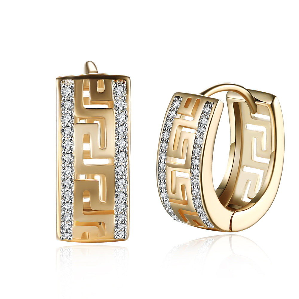 Women's Versatile Sanskrit Diamond Personality Accessories Earrings