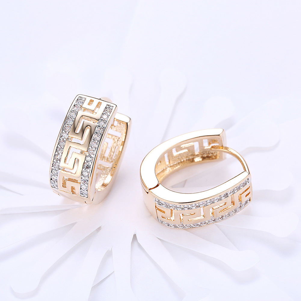 Women's Versatile Sanskrit Diamond Personality Accessories Earrings
