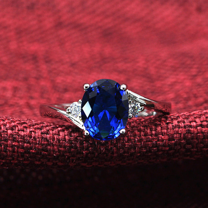 Sapphire Blue Diamond Valentine's Day Gift Ring