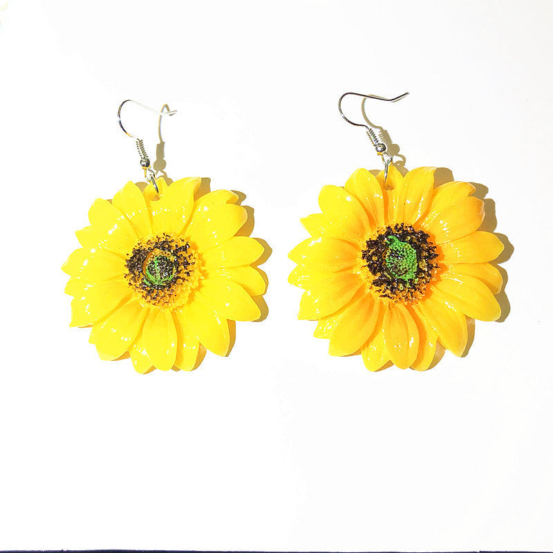 Beach Fresh Sunflower Vacation Style Yellow Rings
