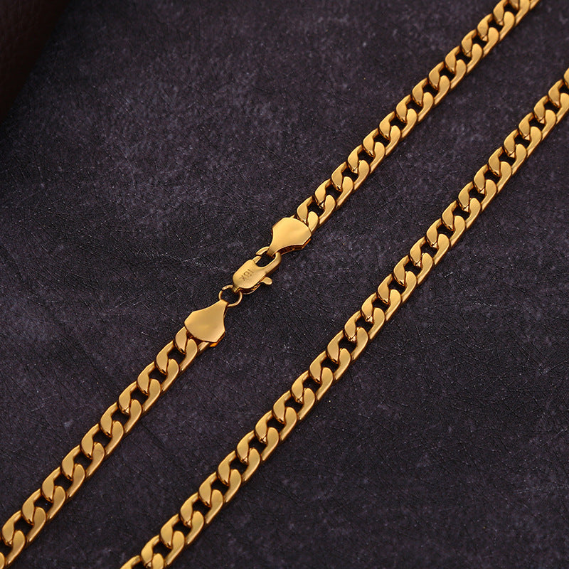 Bijoux pour hommes Colliers latéraux plaqués or à la mode