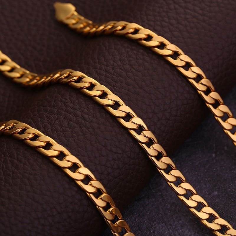 Bijoux pour hommes Colliers latéraux plaqués or à la mode