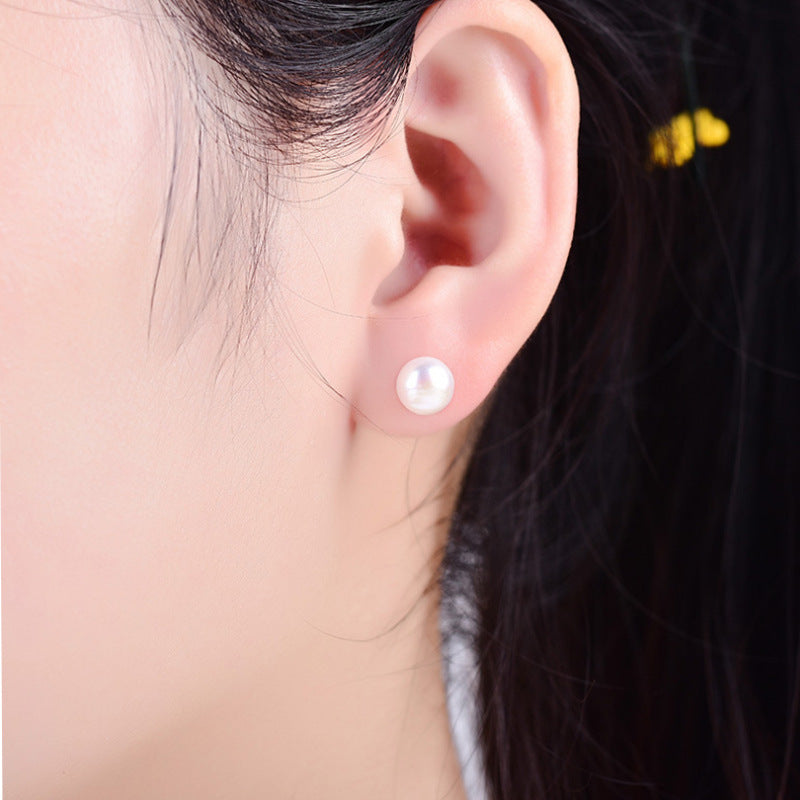 Women's Sterling Sier Jewelry Natural Freshwater Pearl Ear Earrings