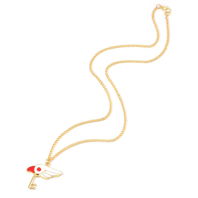 Anime Peripheral Magic Card Cherry Stick Cute Necklaces