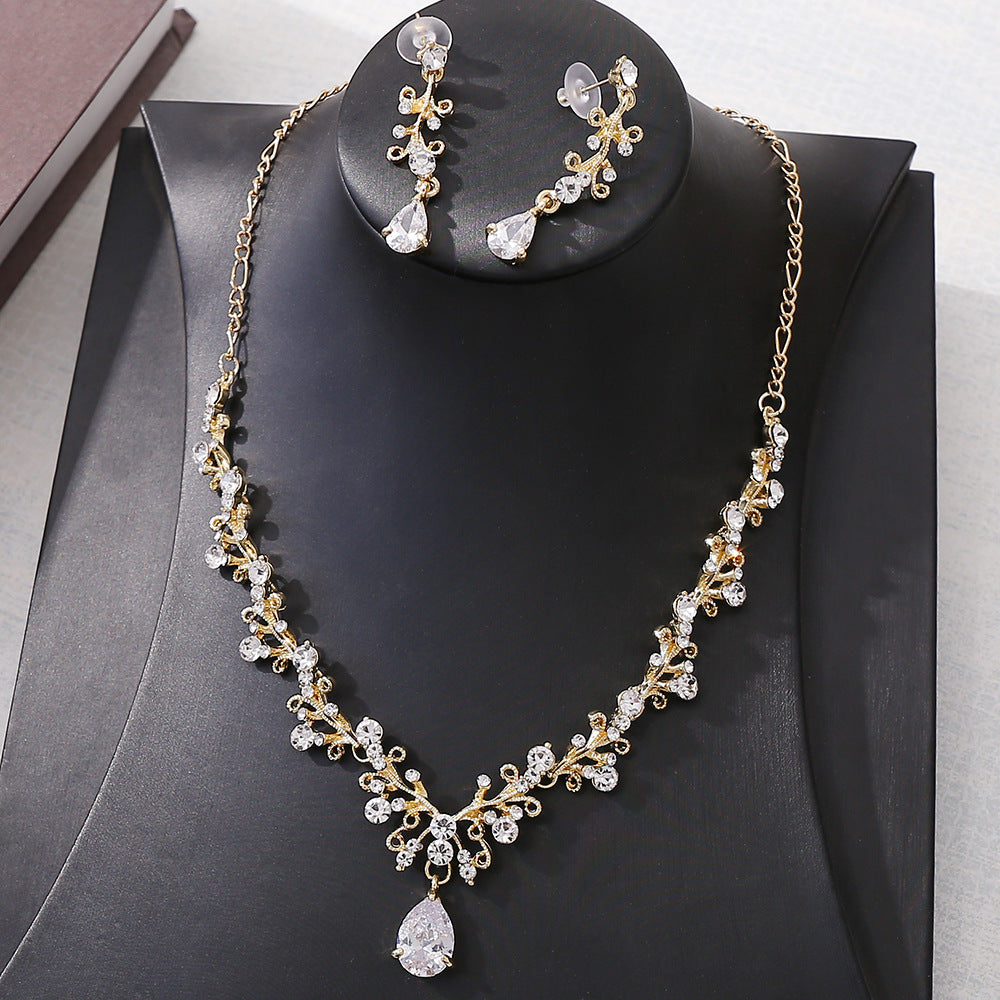 Colliers de couronne de mariage coréens en strass et Zircon, ornement de mariée
