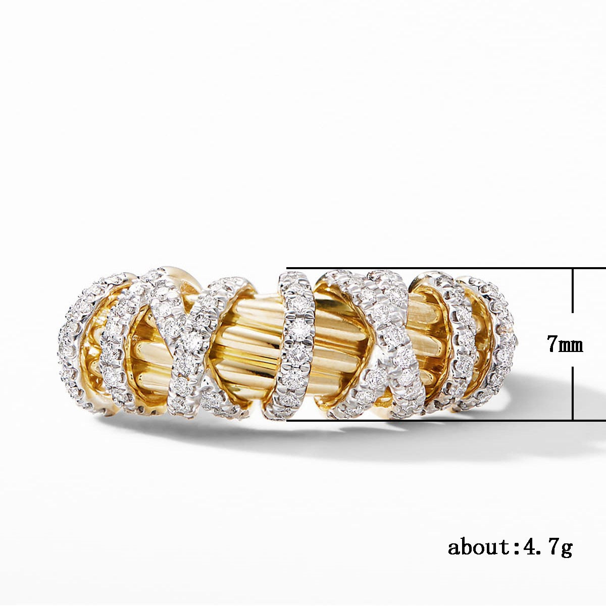 Women's Shi Geometric Line Fashion Simple Inlaid Rings