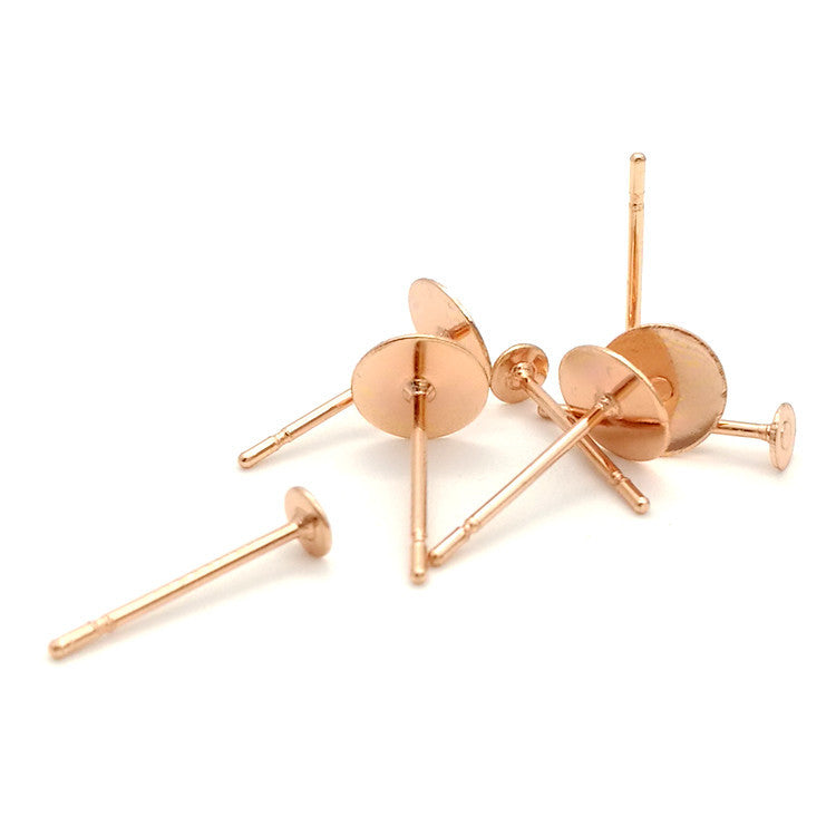 Stainless Steel Flat Head Piece Auricular Needle Titanium Ear Stud Earrings