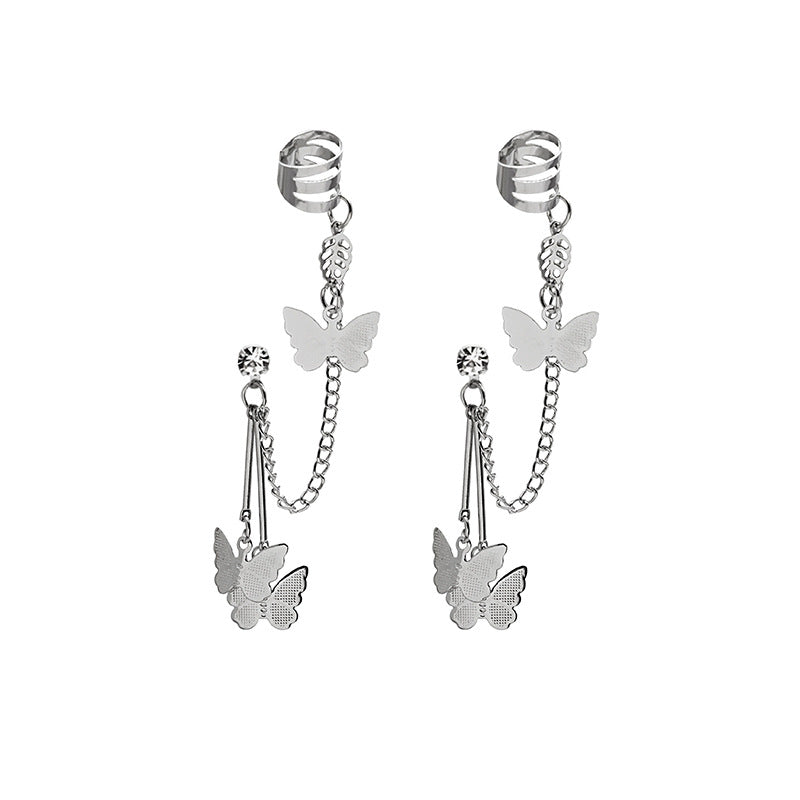 Vintage Butterfly Chain One-piece Ear Bone Super Fairy Earrings