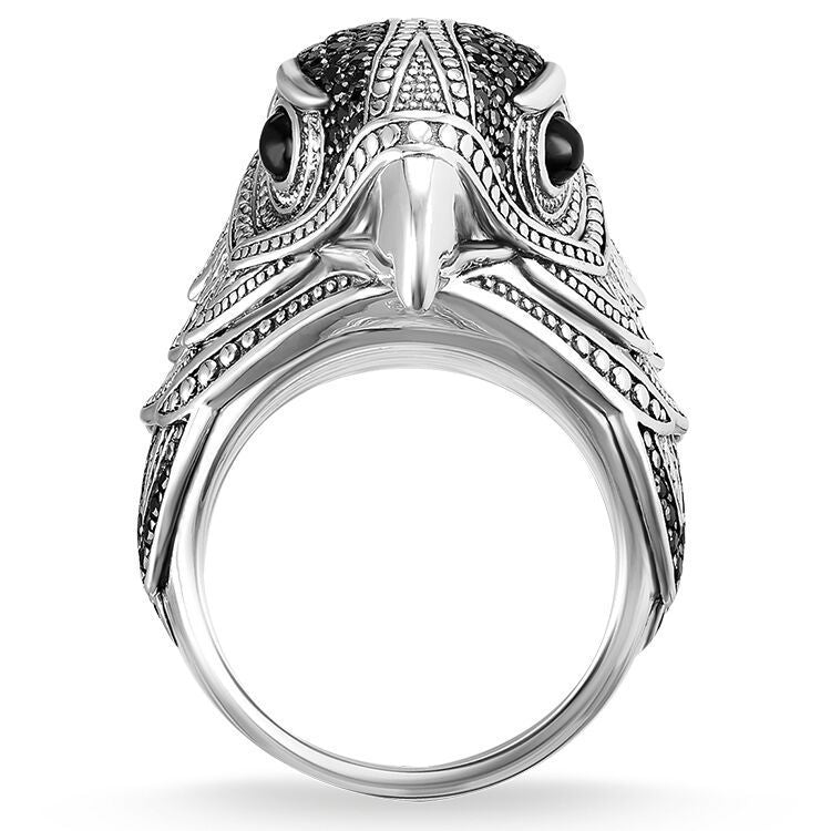 Herren-Adler-Persönlichkeit, Retro-Mode, kreative Distressed-Thai-Ringe