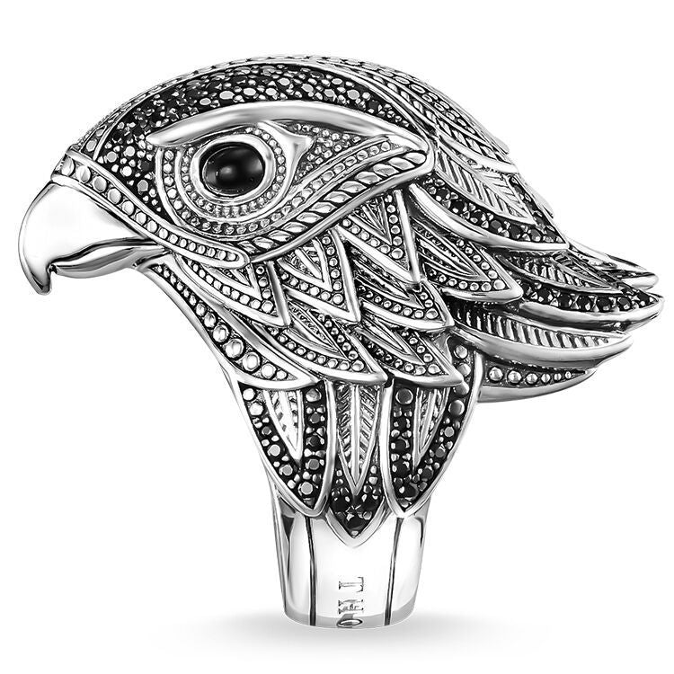 Herren-Adler-Persönlichkeit, Retro-Mode, kreative Distressed-Thai-Ringe