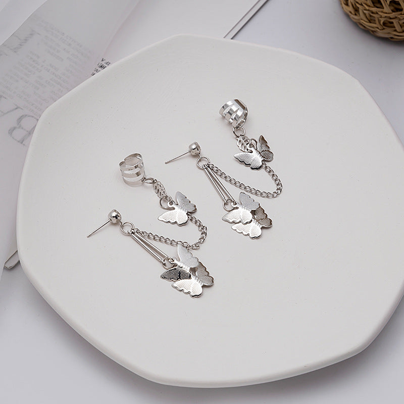 Vintage Butterfly Chain One-piece Ear Bone Super Fairy Earrings