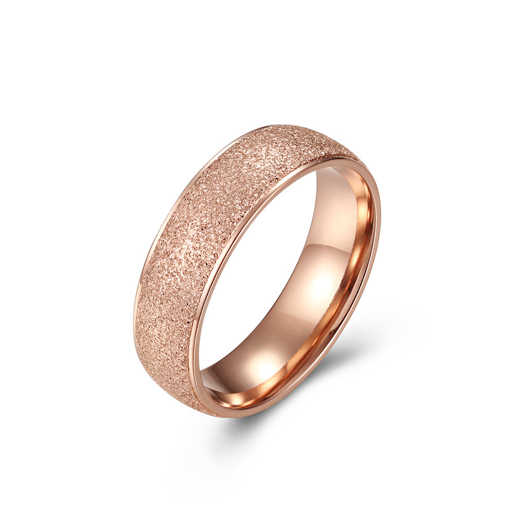 Women's Frosted For Sier Temperament Pearl Sand Rings