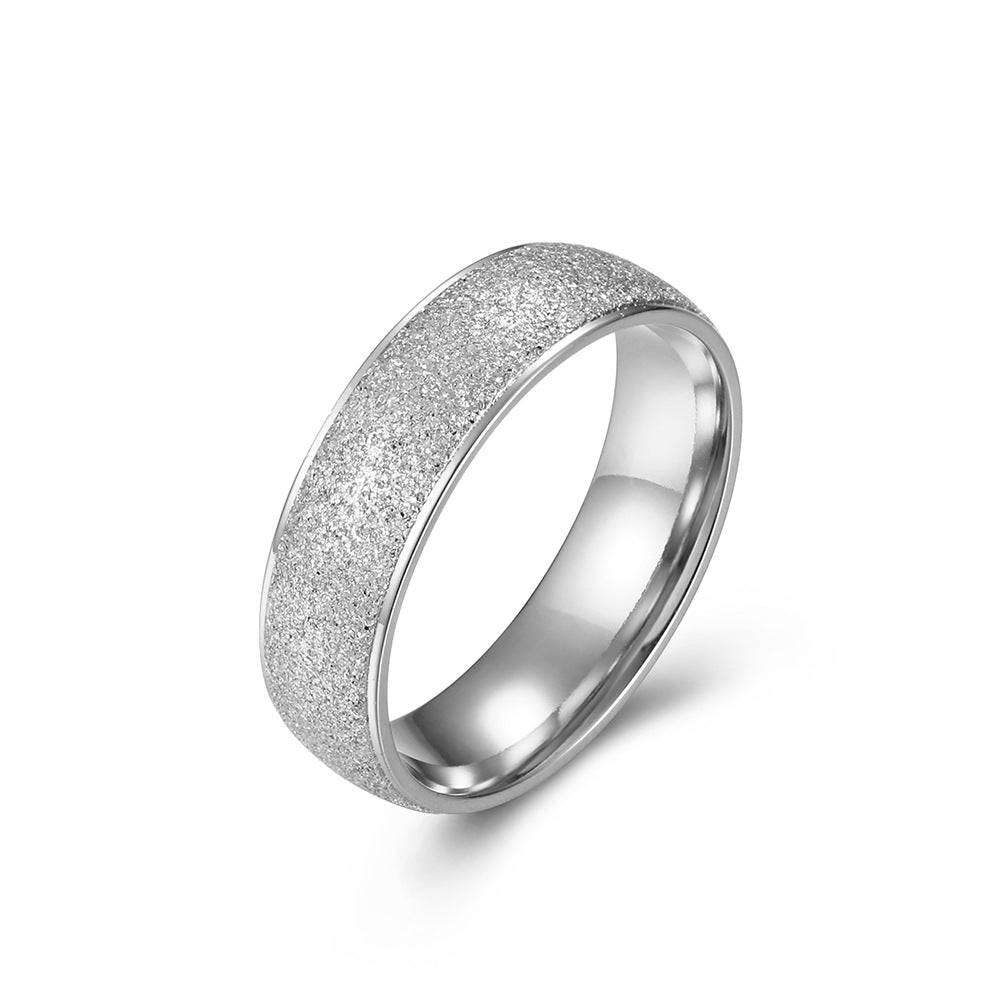 Women's Frosted For Sier Temperament Pearl Sand Rings