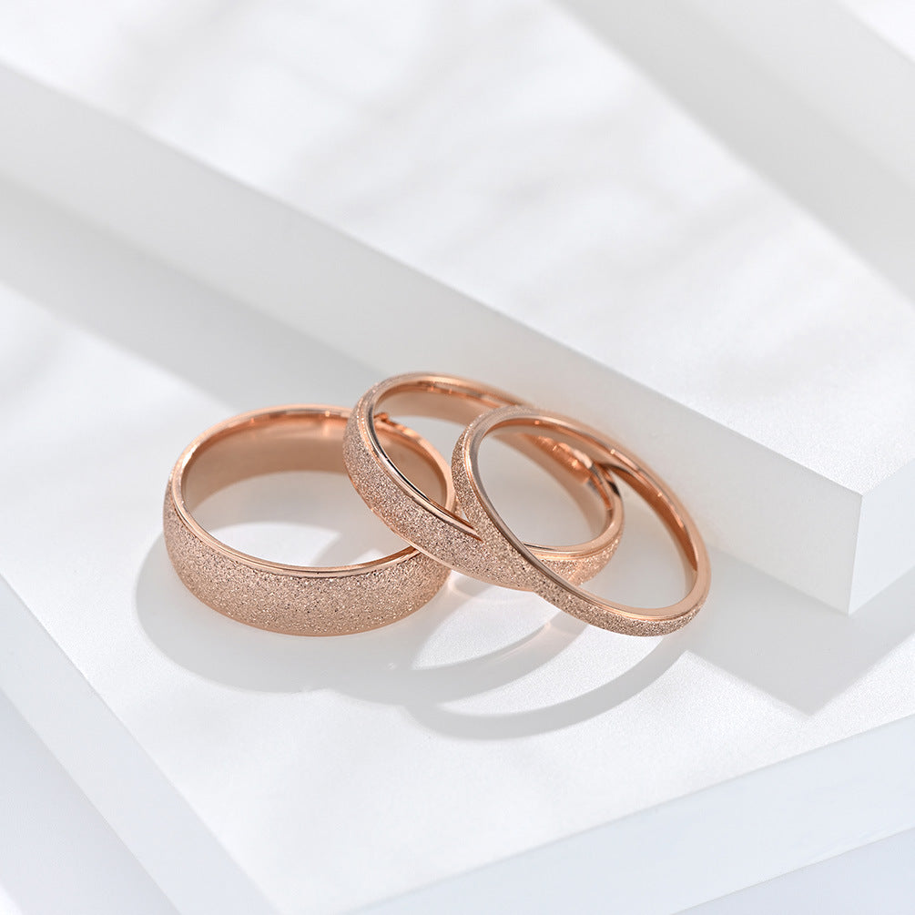 Women's Frosted For Sier Temperament Pearl Sand Rings