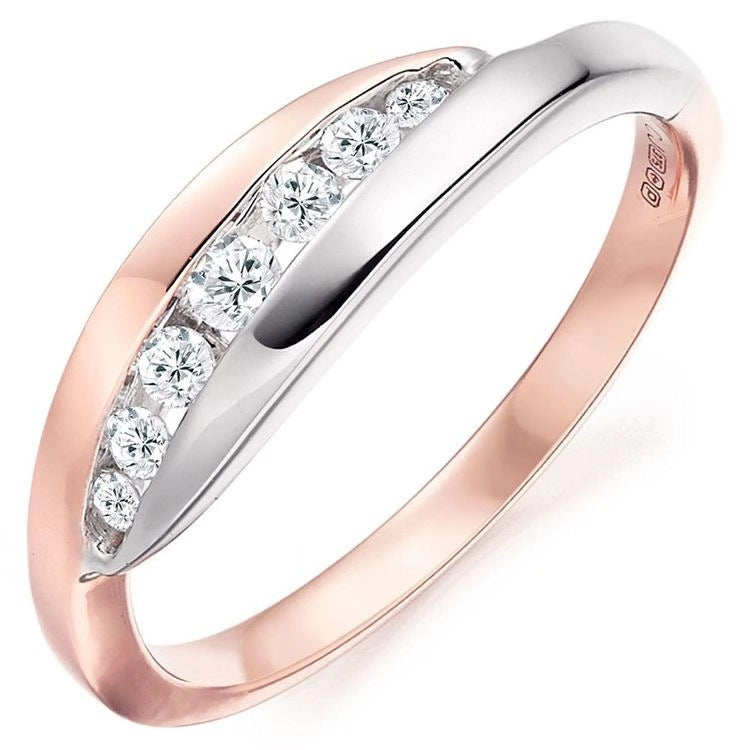 Women's Two-color Gold-plated Stylish Simple And Versatile Rings